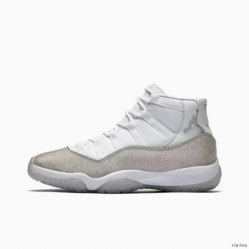 High-top silver-white Air Jordan 11 sneakers