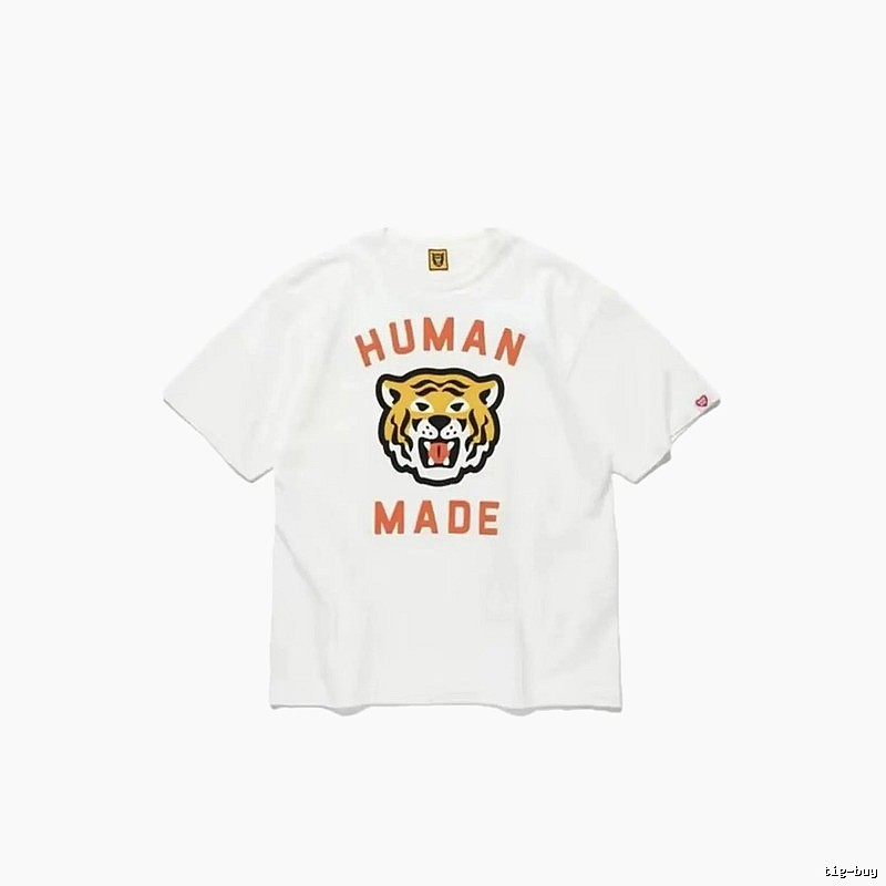 HUMAN MADE Tiger Head Vintage Japanese Style White Short-sleeve T-shirt