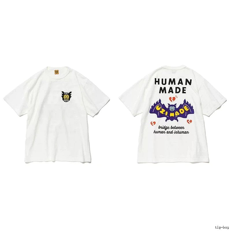 Human Made Travel Heart logo T-shirt Black Green Human with Soft Visual Tone