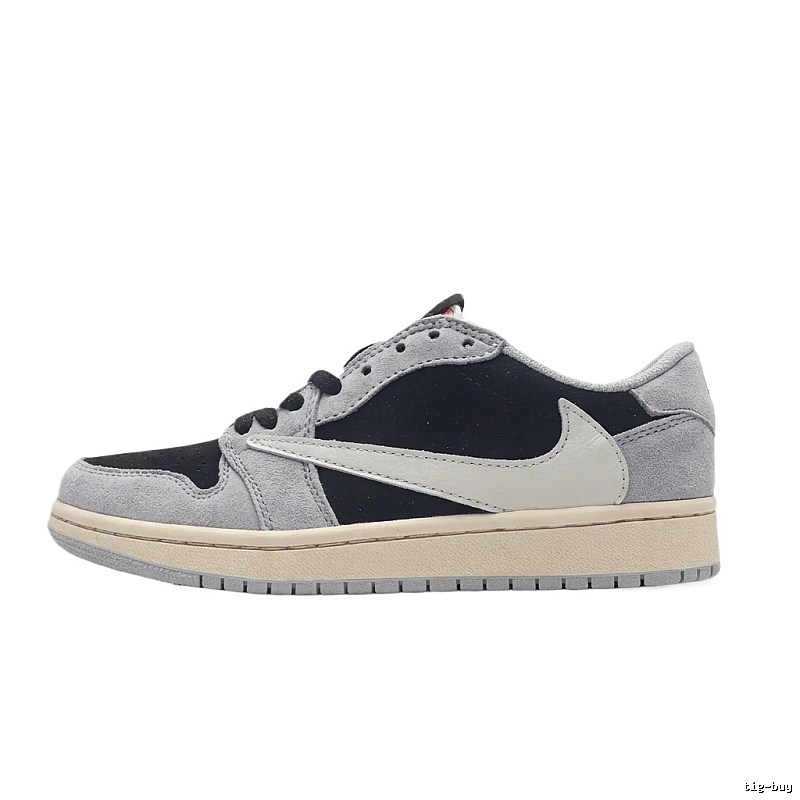 Jordan AJ1 Black and Grey Retro Athletic Shoes
