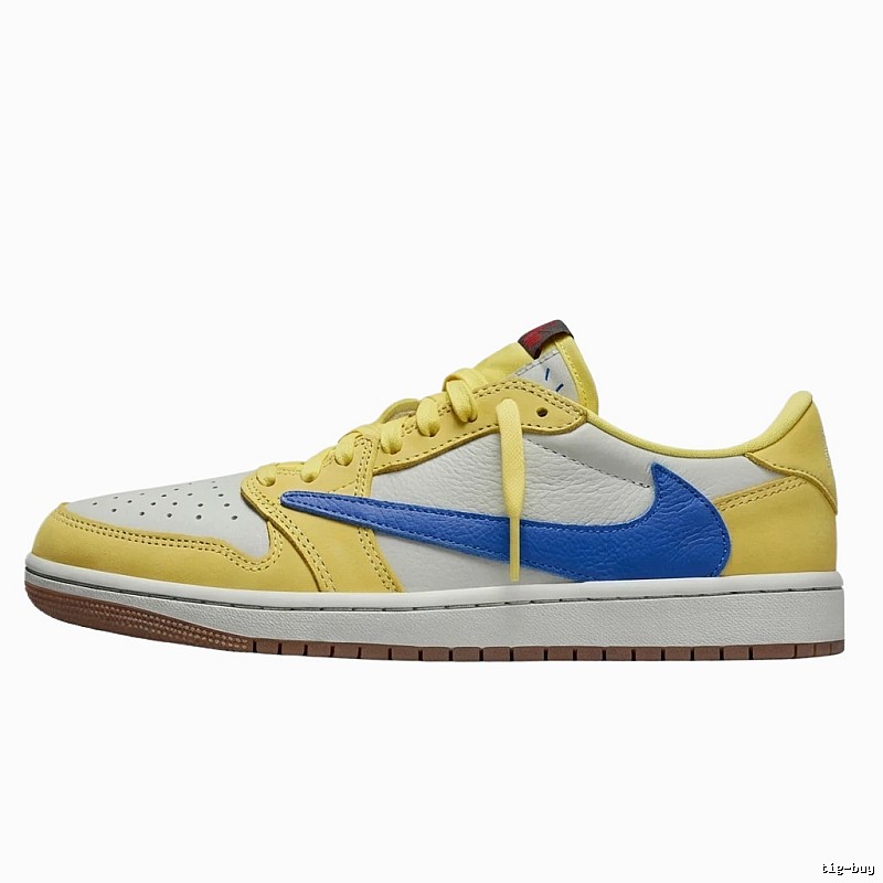 Jordan low-top casual yellow-white-blue shoes
