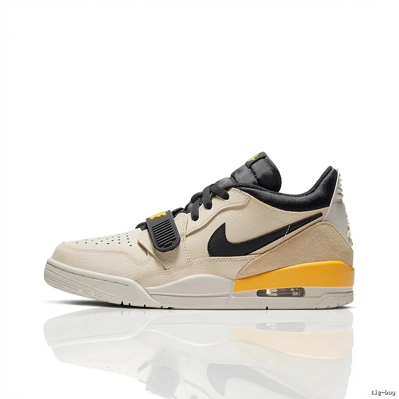 Jordan retro-style black, yellow and white sneakers
