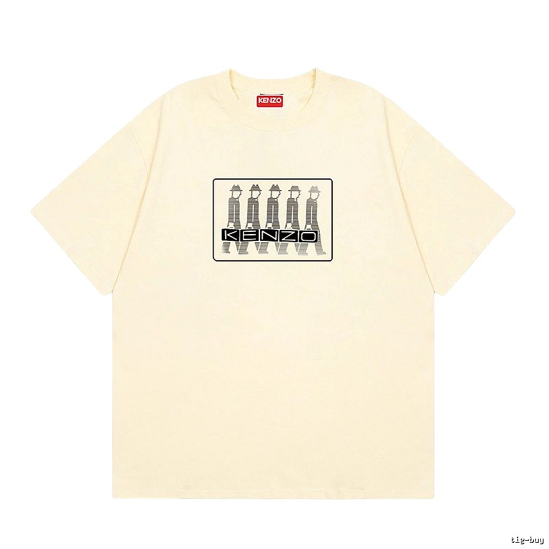 KENZO Character Print Casual Style Beige T-shirt