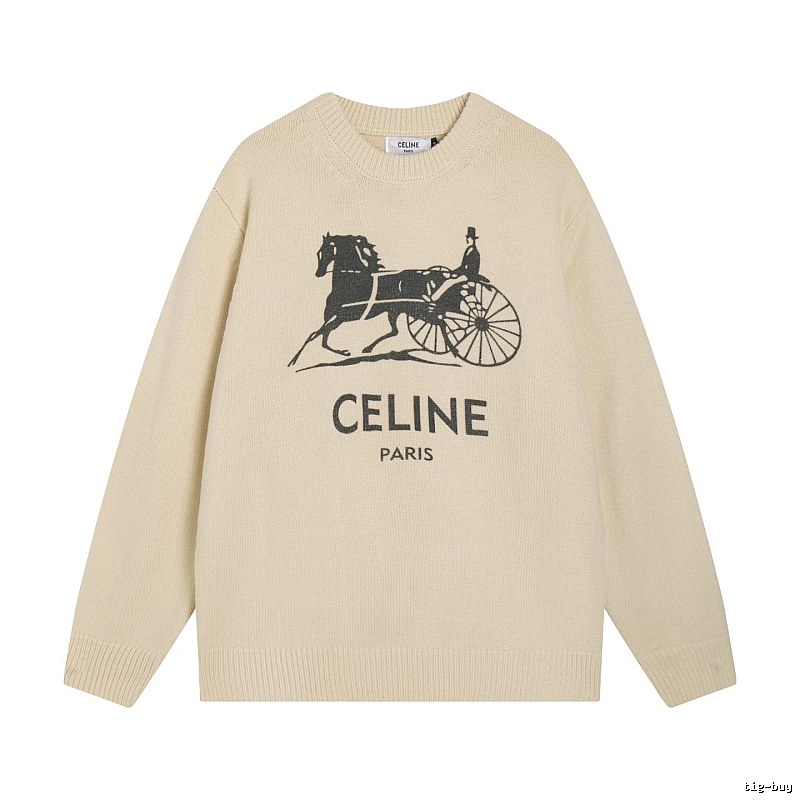 Logo Knit Sweater for School Runs in CELINE Style