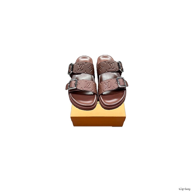 Louis Vuitton Classic Embossed Light Luxury Style Brown Slippers