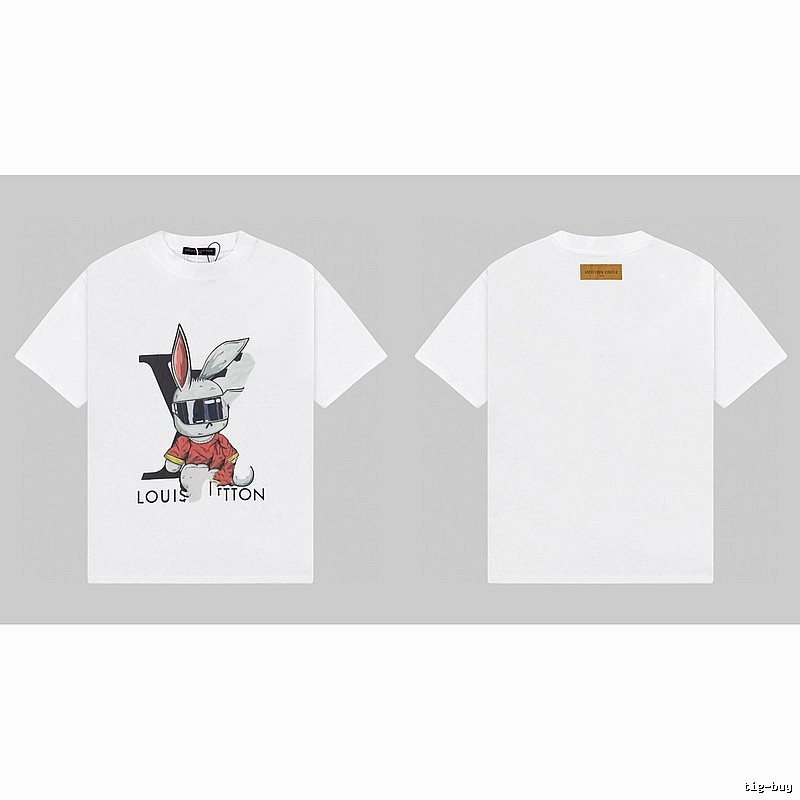 Louis Vuitton Cool Trendy Rabbit Print White T-Shirt
