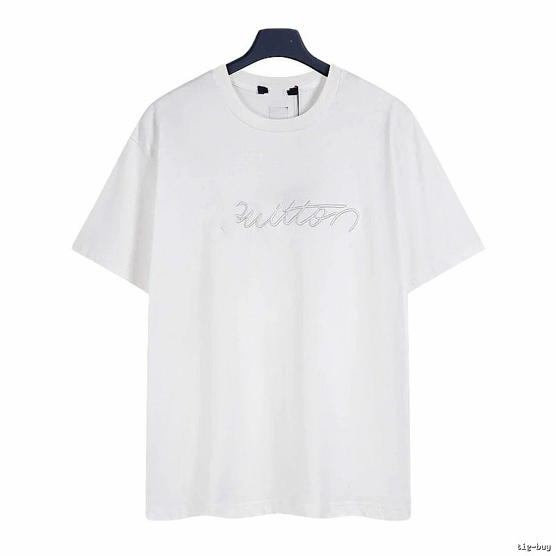 Louis Vuitton Embroidered Minimalist Style White Short-sleeve T-shirt