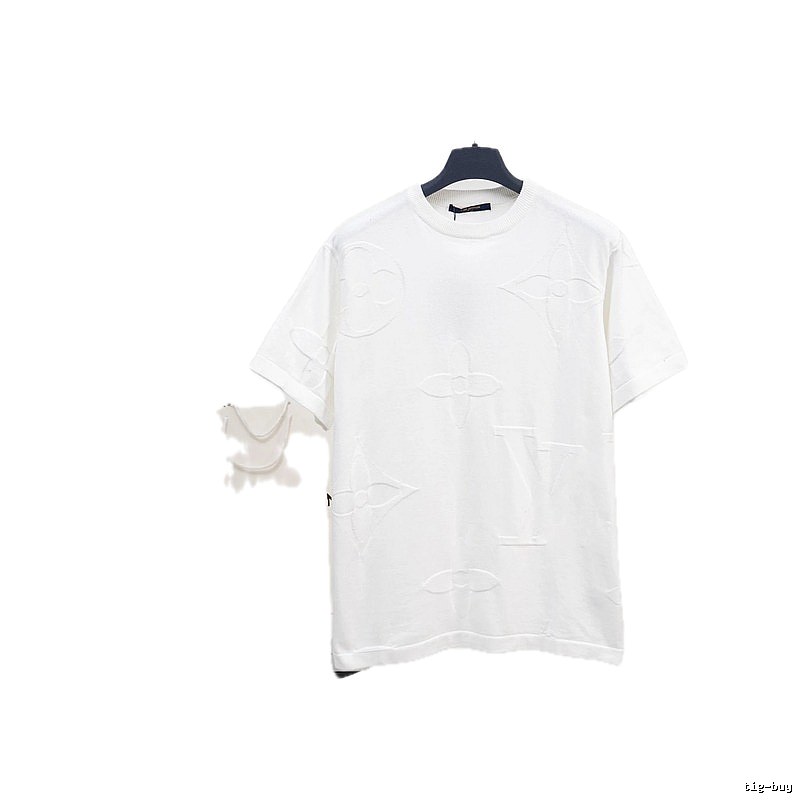 Louis Vuitton Monogram Jacquard Casual White Knitted T-Shirt