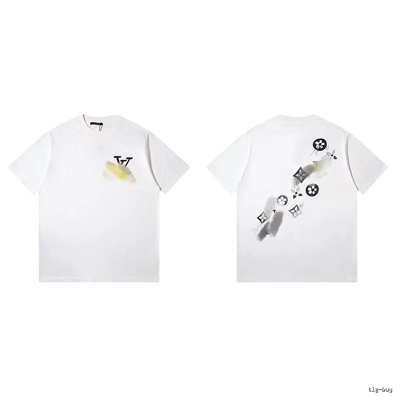 Louis Vuitton Monogram Printed Trendy White Short-sleeved T-shirt