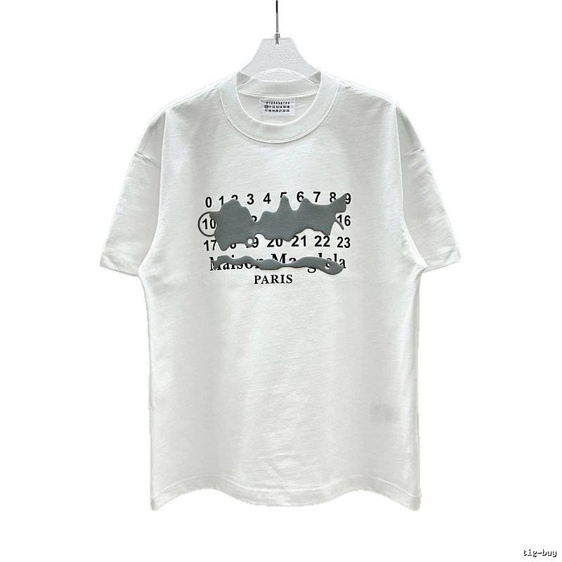 Maison Margiela Digital Graffiti Street Style White T-Shirt