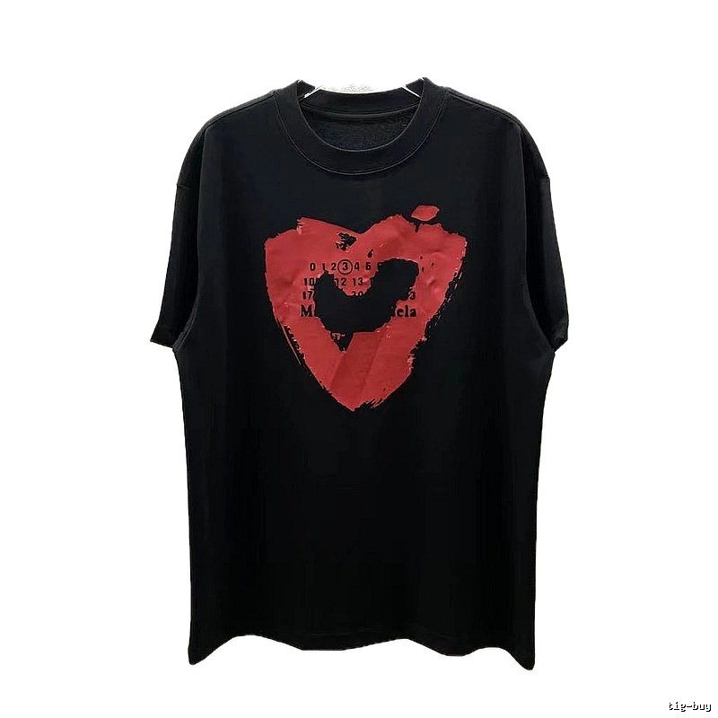 Maison Margiela Heart Print Cool Black T-Shirt