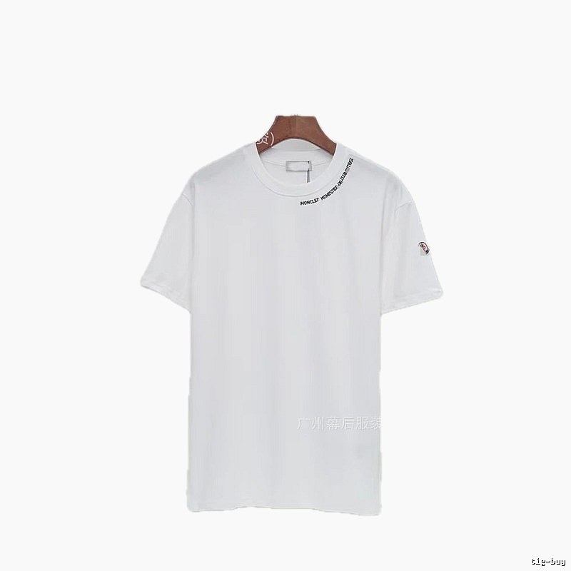Moncler Embroidered Casual Style White Short-sleeve T-shirt