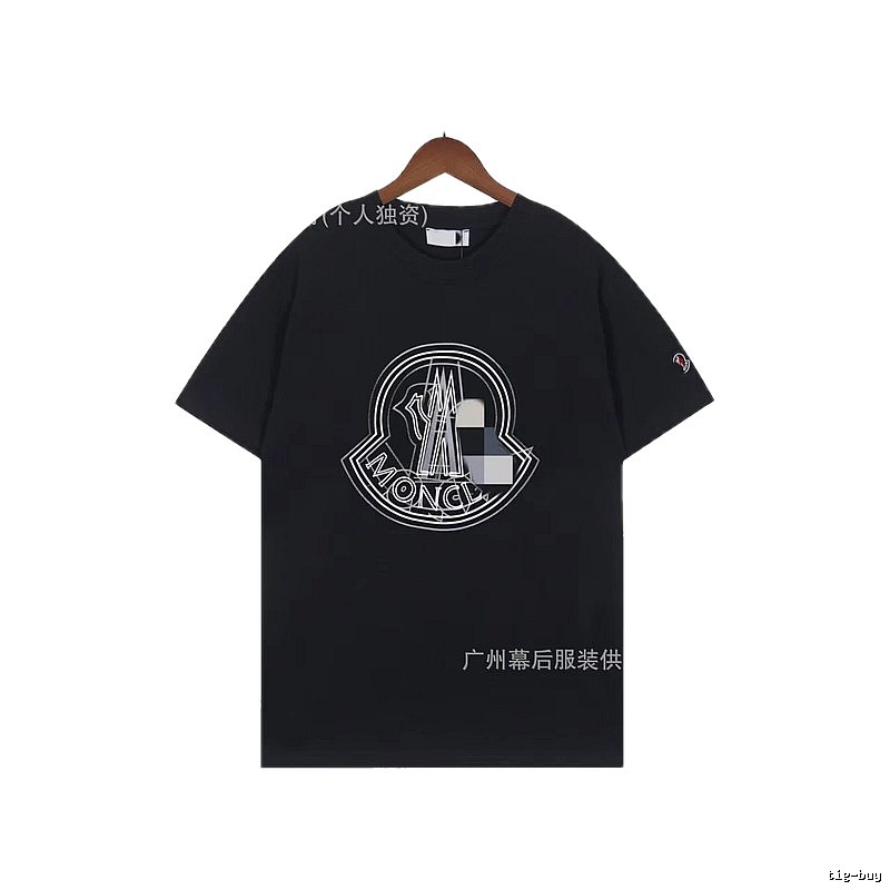 Moncler Large Logo Trendy Style Black Short-sleeve T-shirt