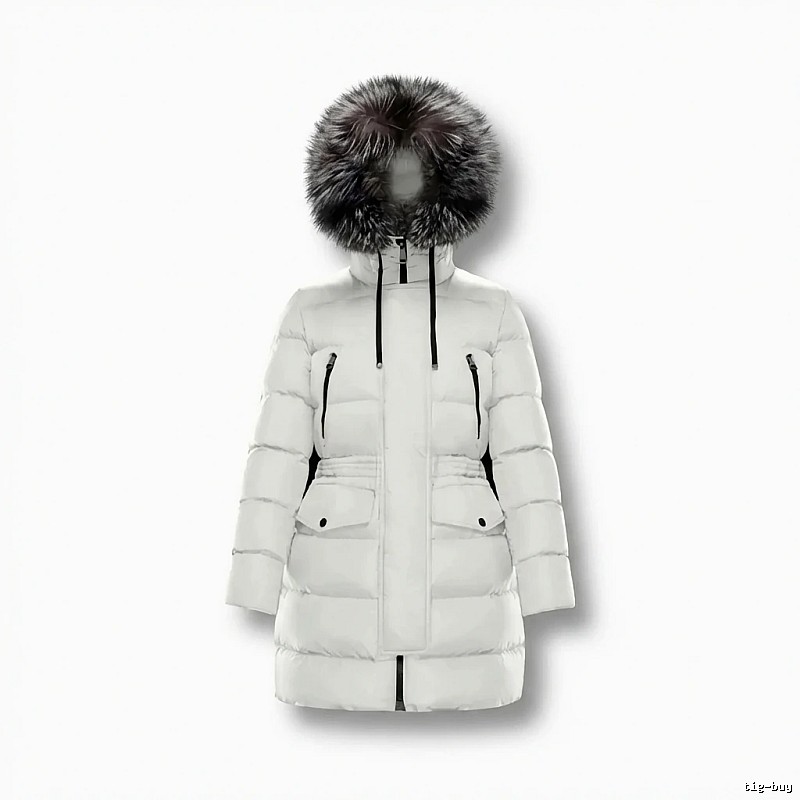 Moncler long fashion white down jacket