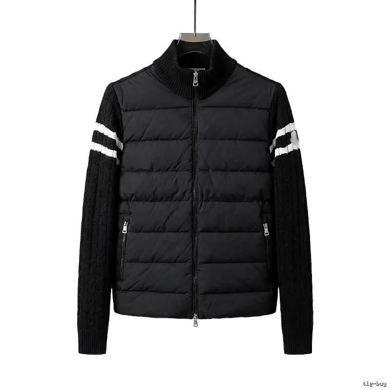 Moncler patchwork stylish black coat