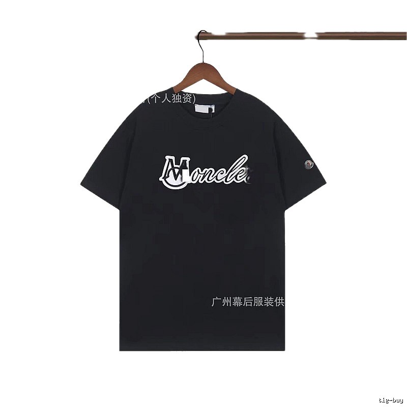 Moncler Printed Collection Streetwear Style Black T-Shirt