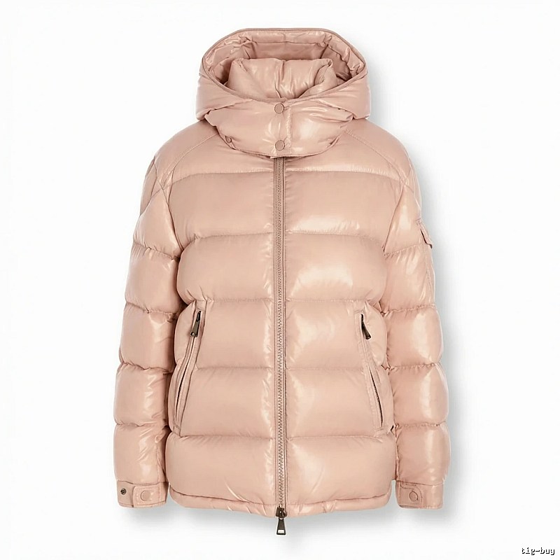 Moncler shiny casual pink down jacket