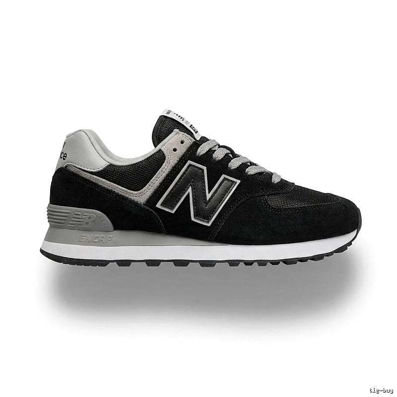 New Balance retro-style black and grey sports shoes