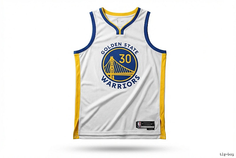 Nike Curry No.30 white, blue and yellow jersey