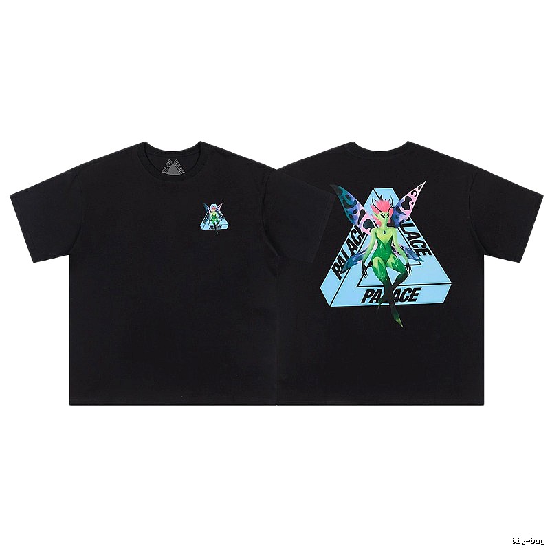 Palace Elf Print Street-style Black T-Shirt