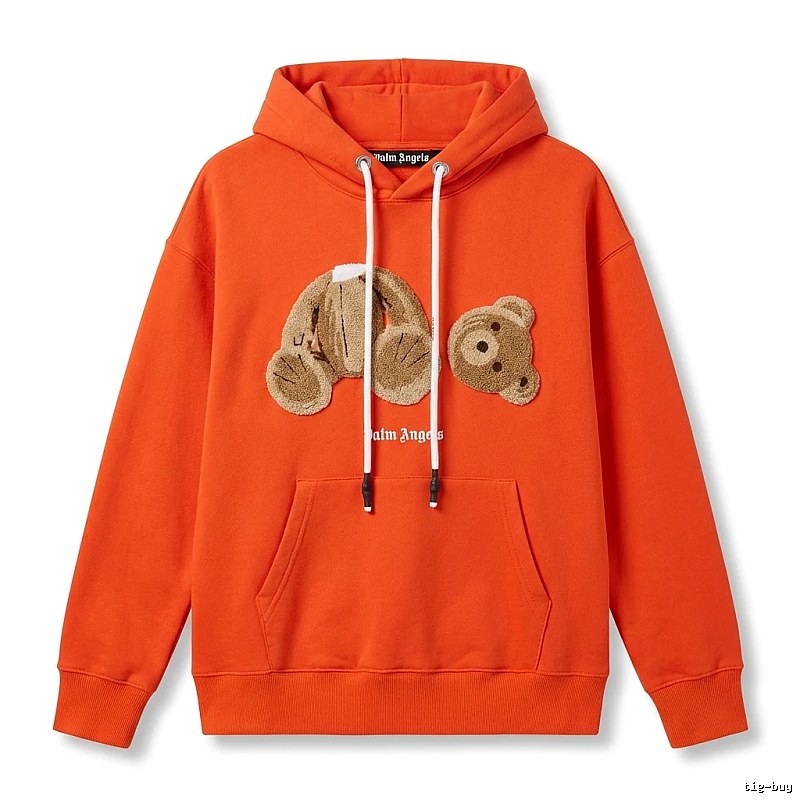 Palm Angels Bear Trend Brand Orange Sweatshirt