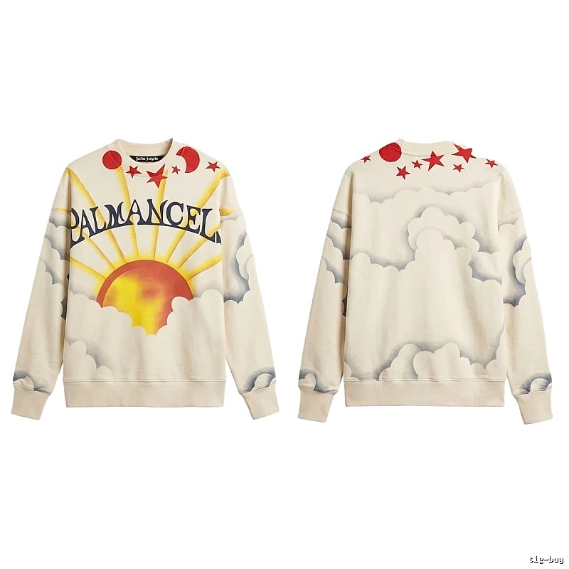 Palm Angels Sun Print Casual Style Sweatshirt