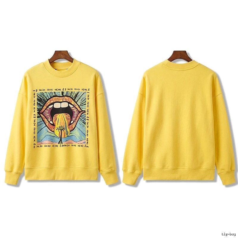 Palm Angels Trendy Yellow Sweatshirt
