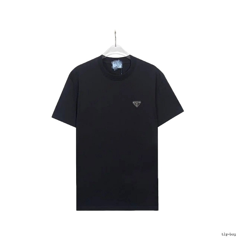 Prada Triangle-Logo Minimalist Black T-Shirt