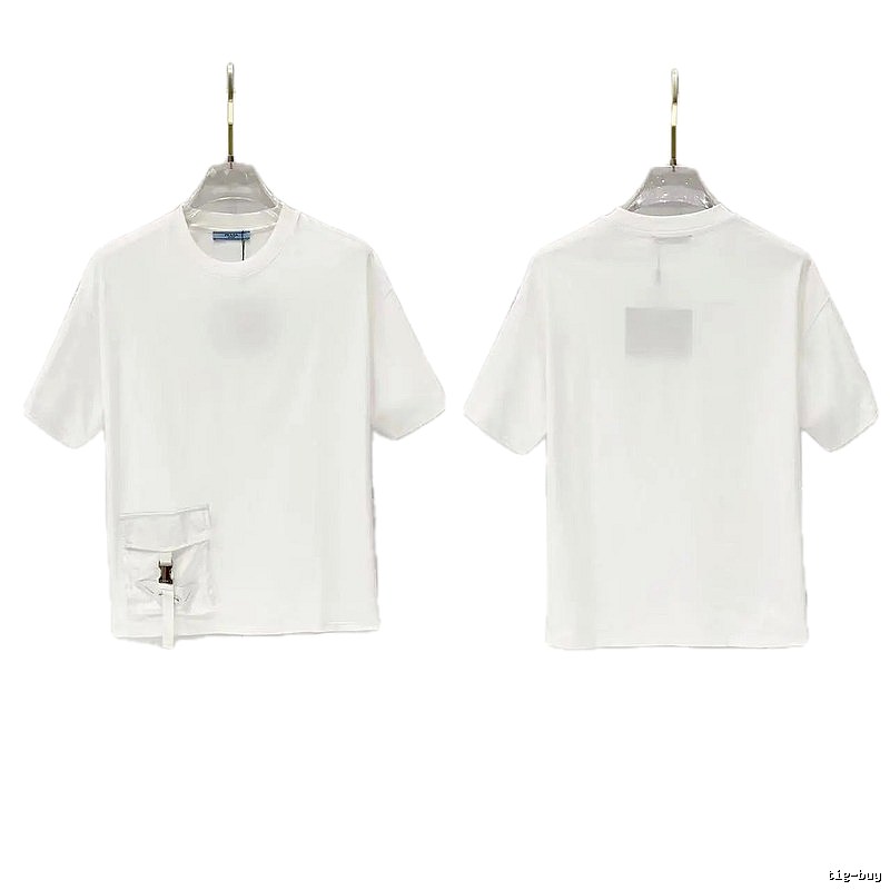 Prada Triangle Logo Minimalist Style White Short-sleeve T-shirt
