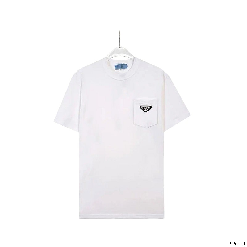 Prada Triangle Logo Minimalist Style White T-Shirt