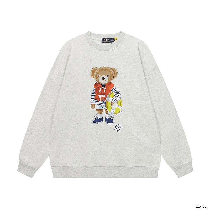 Ralph Lauren Bear Print Light Grey Sweatshirt