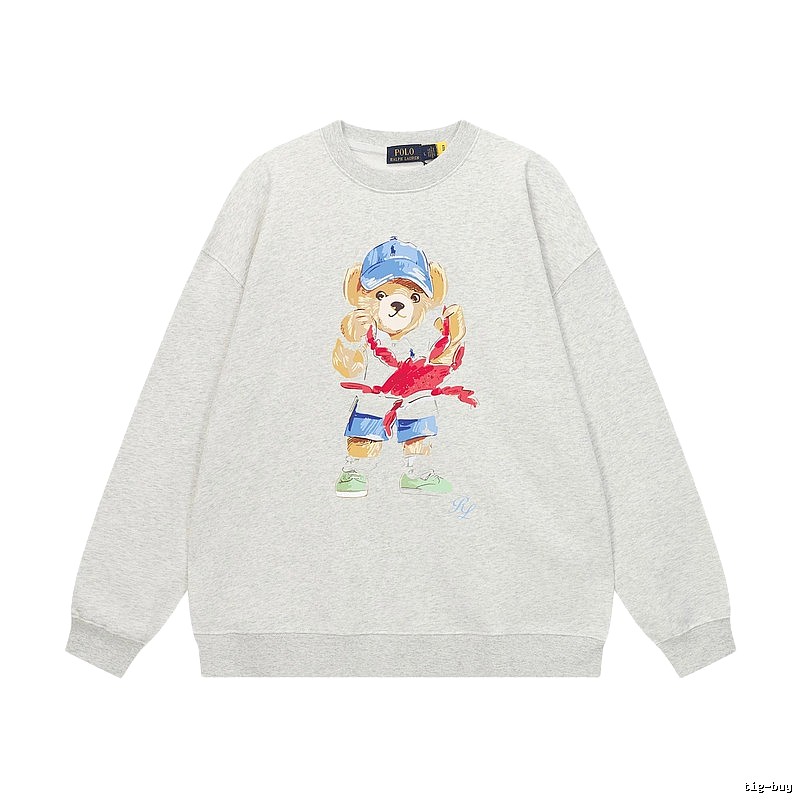 Ralph Lauren cartoon bear light gray sweatshirt