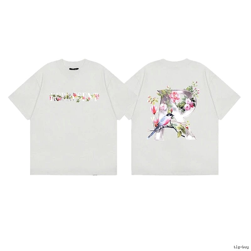 Represent Floral Retro Style Light Grey Short Sleeve T-Shirt