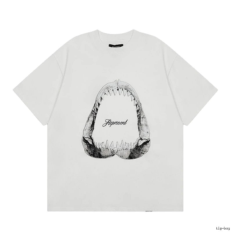 Represent Shark Jaw Print High Street Style White T-shirt