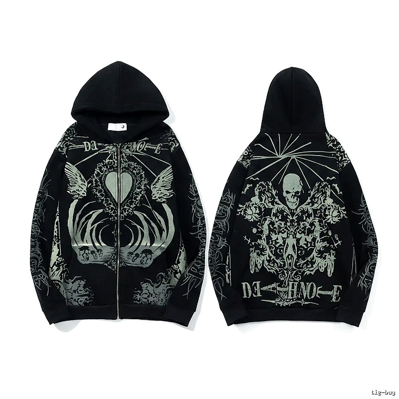 Revenge Dark Style Skull Print Hoodie