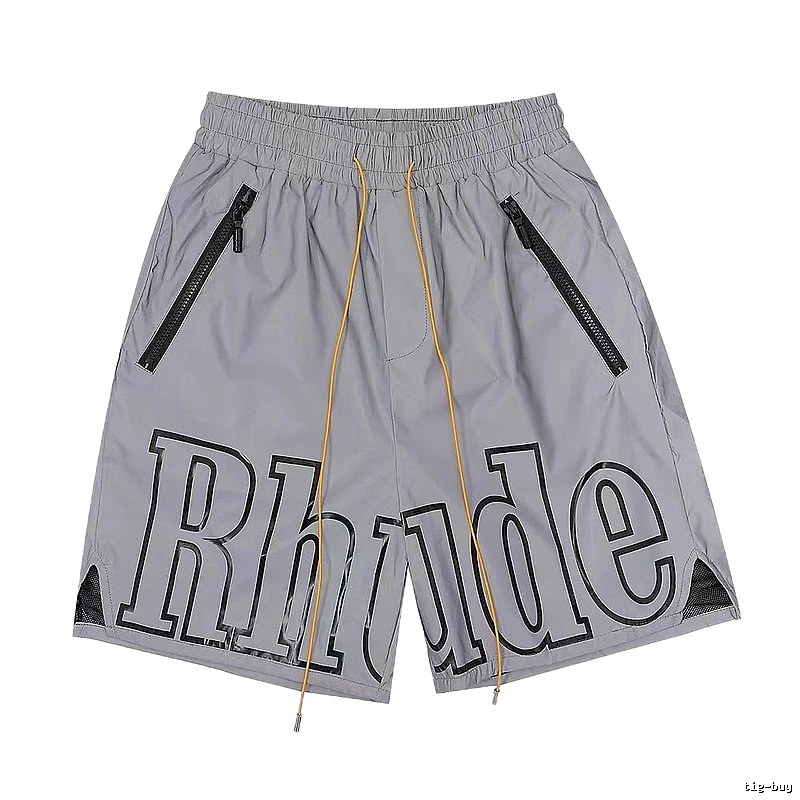RHUDE letter trendy brand gray shorts