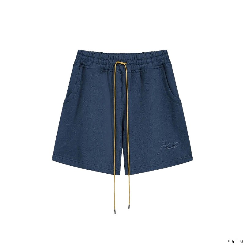 RHUDE minimalist style navy blue shorts