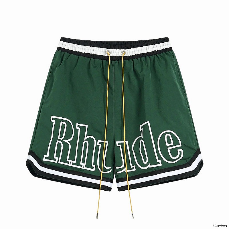 RHUDE sporty dark green shorts