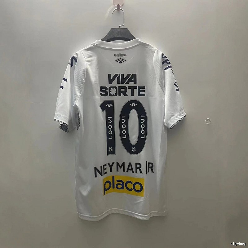 Santos Classic Neymar Jr #10 soccer jersey White Football Sponsor for Daily Styling