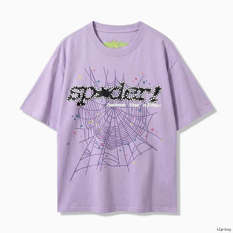 Sp5der Cobweb Style Light Purple T-shirt