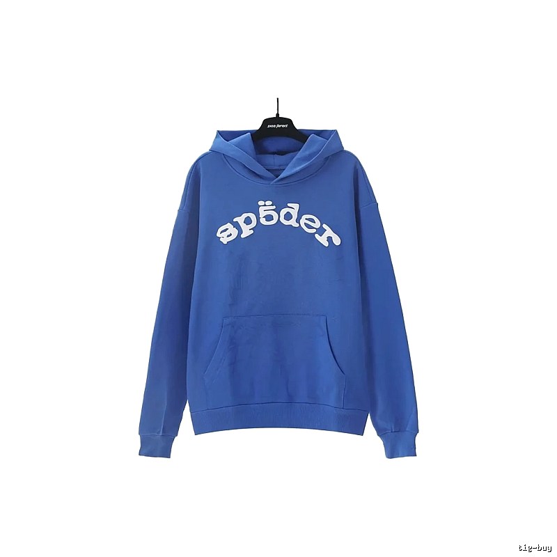 Sp5der Letter Trendy Brand Style Blue Sweatshirt