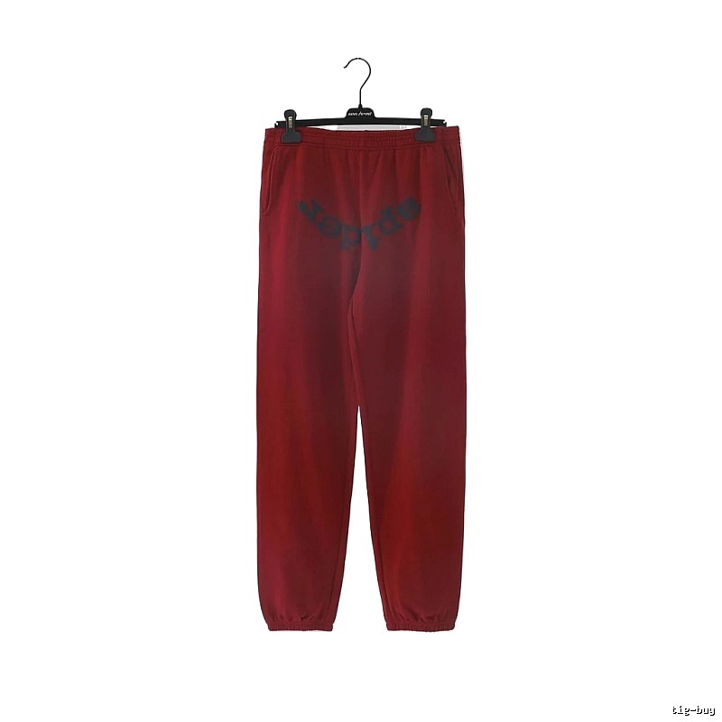 Sp5der Letter Trendy Style Red Pants