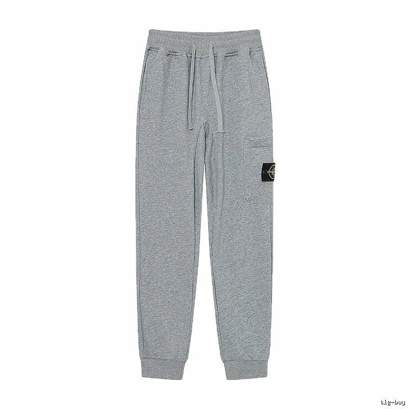 Stone Island Compass Logo Casual Light Grey Cuffed Sweatpants