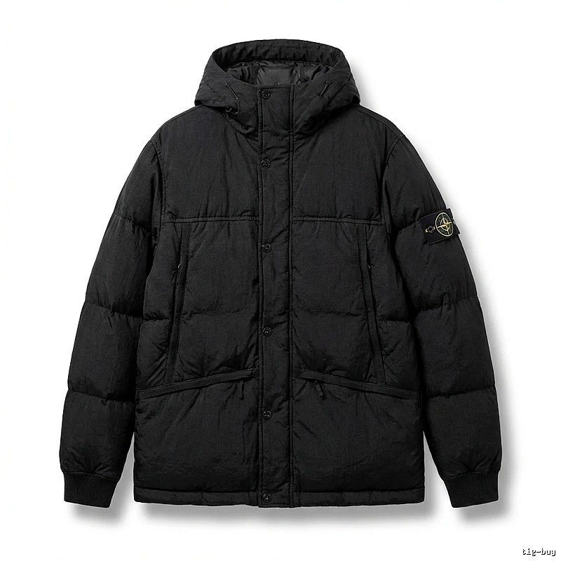 Stone Island functional style black down jacket