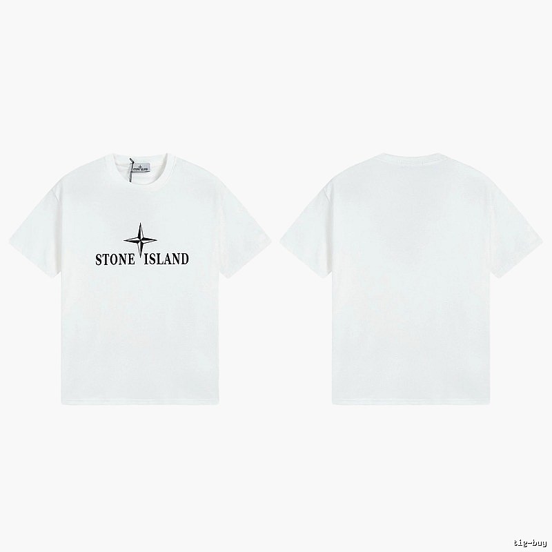 Stone Island Printed Street Style White T-Shirt