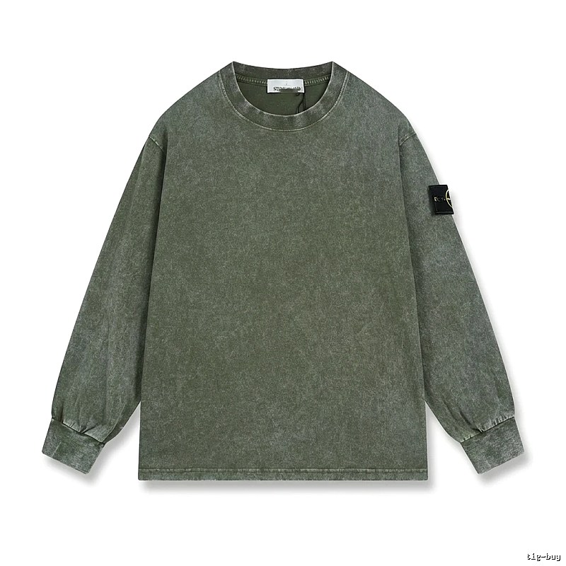 Stone Island retro-style army green sweatshirt