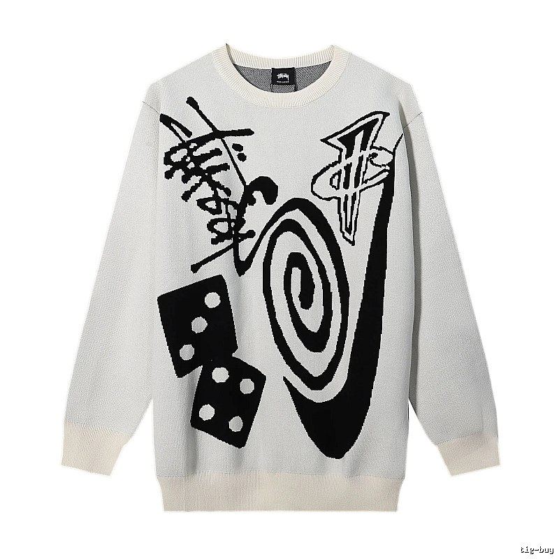 Stussy Beige Swirl Graphic SweatShirt Training Look