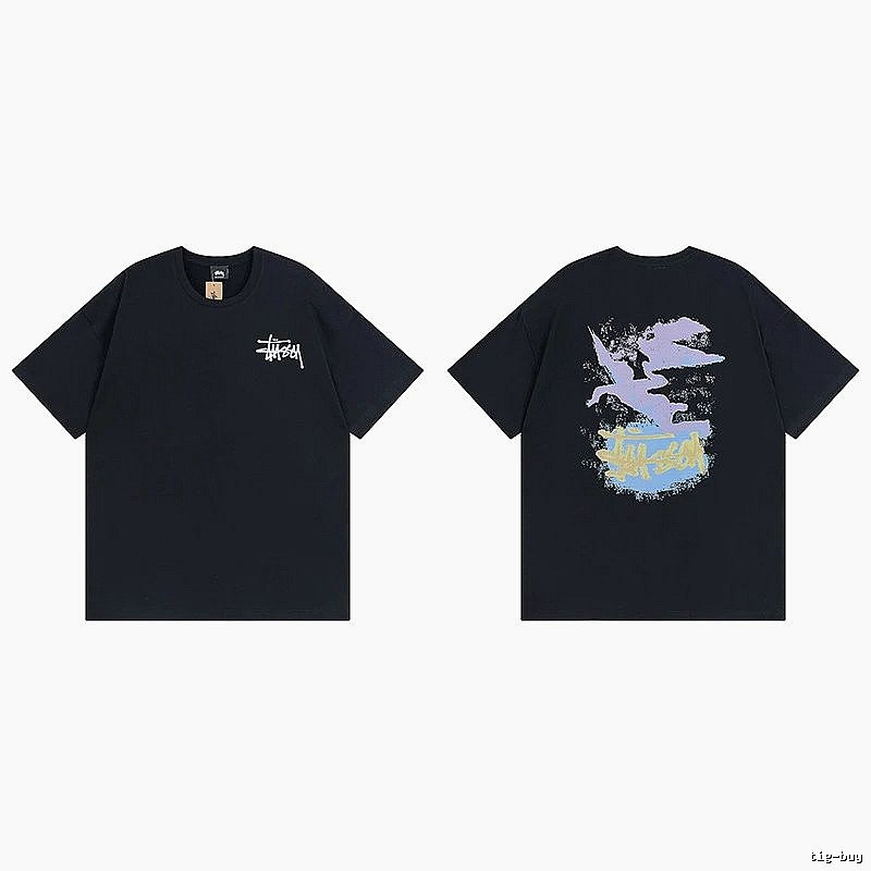 Stussy Black Spider Graphic T-Shirt Training Look Logo