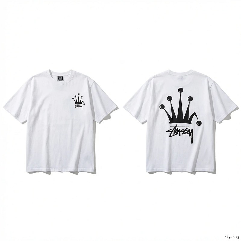 Stussy Crown Trendy Brand White T-shirt