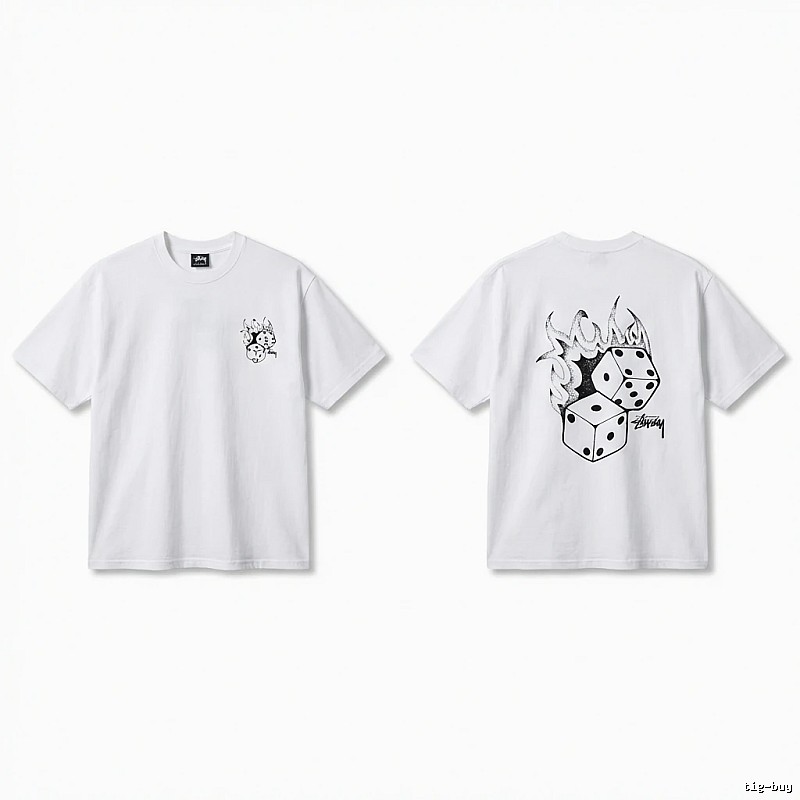 Stussy Dice Print Style White T-shirt